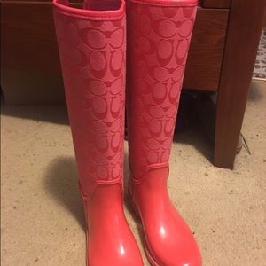 Pink Coach Rain Boots